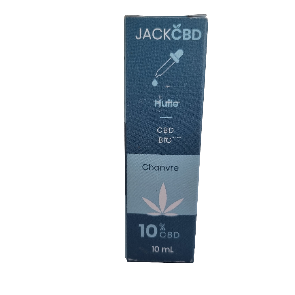 Huile CBD 10% - Bio - fabriqué en France - 10ml - Jack CBD - anti stress - contre l'anxiété - douleurs articulaires et musculaires - full spectrum