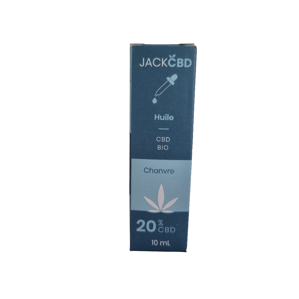 Huile CBD 20% - Bio - fabriqué en France - 10ml - Jack CBD - anti stress - contre l'anxiété - douleurs articulaires et musculaires - full spectrum -
