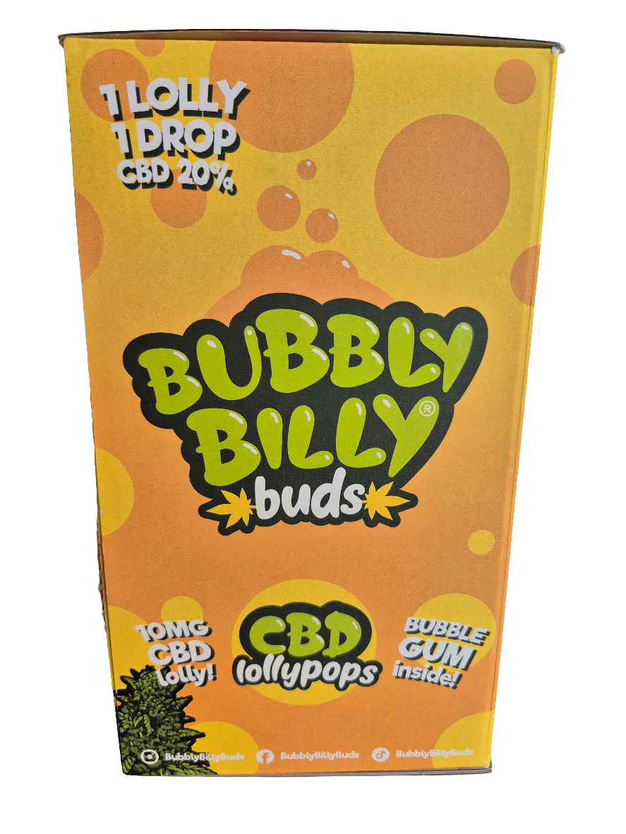 Sucette avec Chewing-gum au CBD 10mg - Lollypops Bubbly Billy buds 20% CBD - Ananas acidulé -