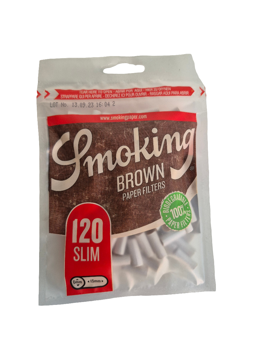 Smoking Brown- filtre bio - accessoires fumeur - Jack CBD - filtre slim 6mm - 