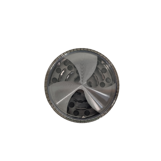 Grinder métal- taille L - grand format - 3 compartiments- récupérateur de pollen - raclette pour récupérer le pollen - gris métal - solide 