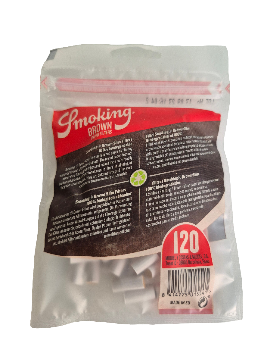 FILTRES à cigarette SMOKING SLIM BROWN X120