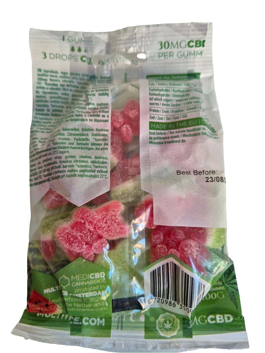 Bonbon au CBD - Gummies CBD " pastèque" 300mg - 20% CBD - MediCBD