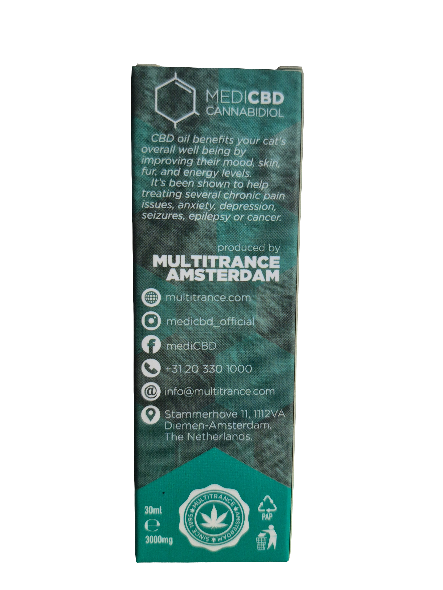 HUILE CBD SPÉCIAL CHAT - 10% - 3000MG - 30ml - MediCBD