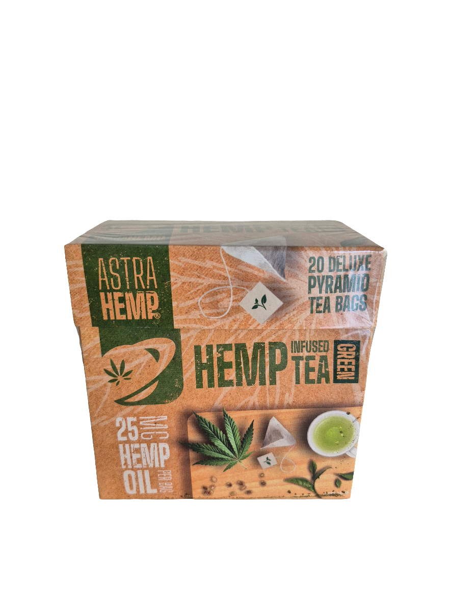 Thé vert infusée au chanvre- Thé vert 25mg CBD - Astra hemp - infusion CBD - boisson sans thc - boisson CBD - green tea hemp - 