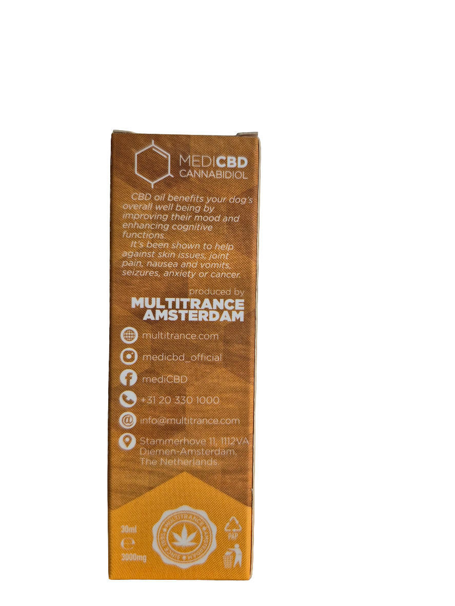 HUILE CBD SPÉCIAL CHIEN - 30ML - 10% - 3000MG - MEDICBD