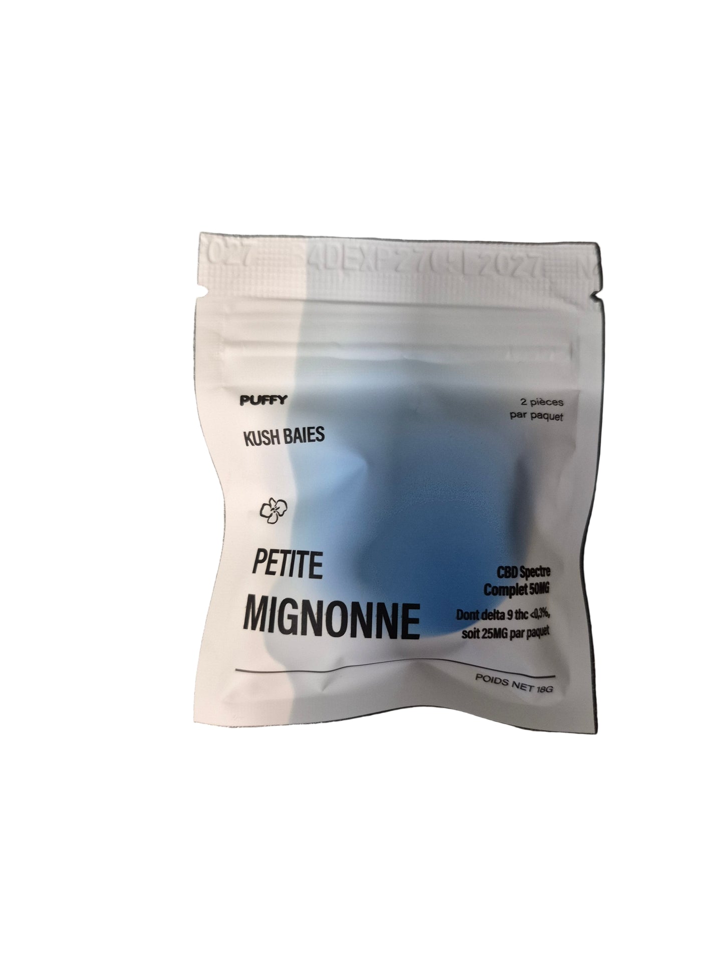 Gummies 25mg Delta-9 - Puffy - Petite mignonne - 2 bonbons 12,5mg Delta-9 par sachet - goût Kush baies